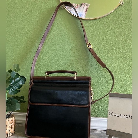 Vintage Charles Hubert Bifold Accordion Briefcase  Satchel Black Brown leather - Picture 5 of 10